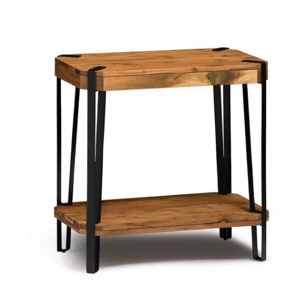 Accent & End Tables-Kirkland's Home Natural Live Edge Acacia Wood Accent Table Tan/Black