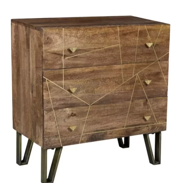 Dressers & Chests-Kirkland's Home Natural Mango Wood Chest With Brass Inlay