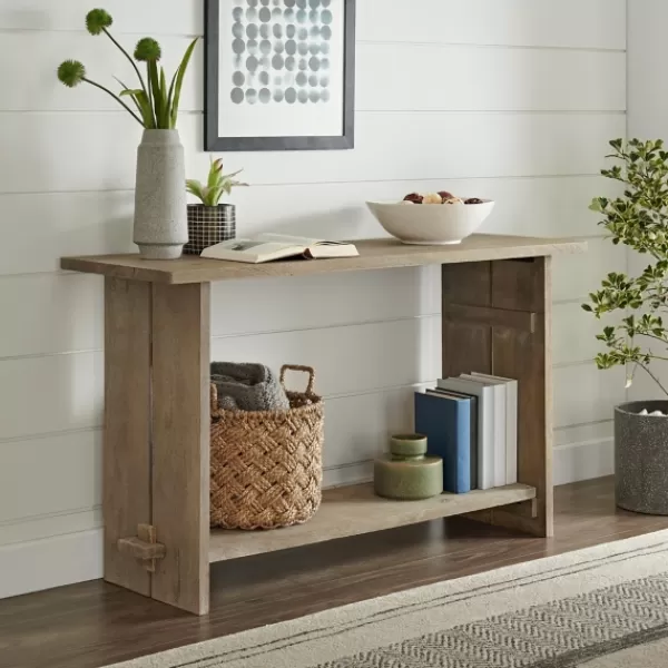 Console Tables-Kirkland's Home Natural Mango Wood Farmhouse Console