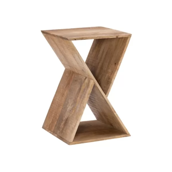 Accent & End Tables-Kirkland's Home Natural Mango Wood Hourglass Accent Table Brown