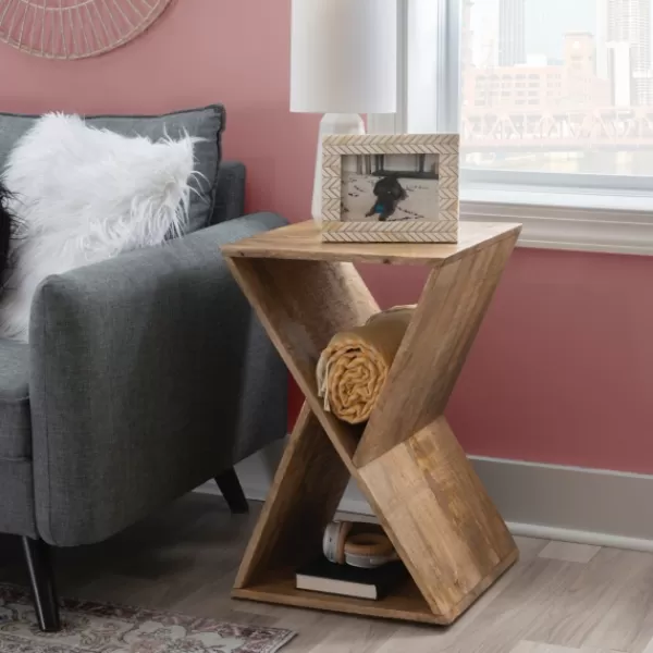 Accent & End Tables-Kirkland's Home Natural Mango Wood Hourglass Accent Table Brown