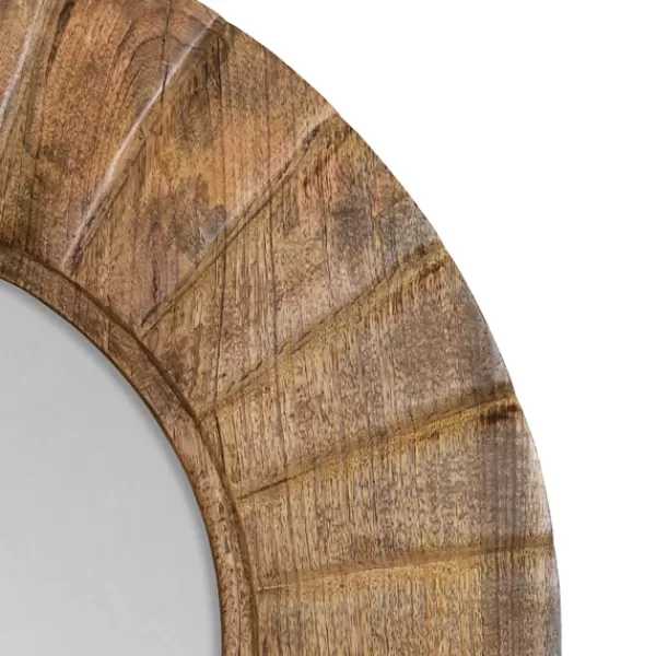 Decorative Mirrors-Kirkland's Home Natural Mango Wood Round Frame Mirror