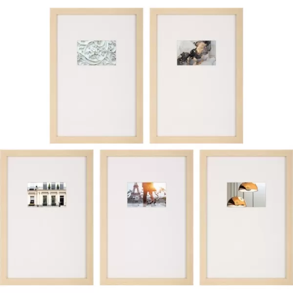 Gallery Wall Frames-Kirkland's Home Natural Offset Mat 4X6 5-Pc. Gallery Wall Set Tan