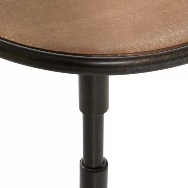 Accent & End Tables-Kirkland's Home Natural Pine And Gray Metal Accent Table, 21 In. Brown/Gray