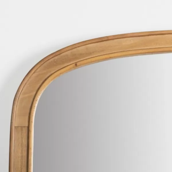 Decorative Mirrors-Kirkland's Home Natural Rounded Arch Wood Wall Mirror