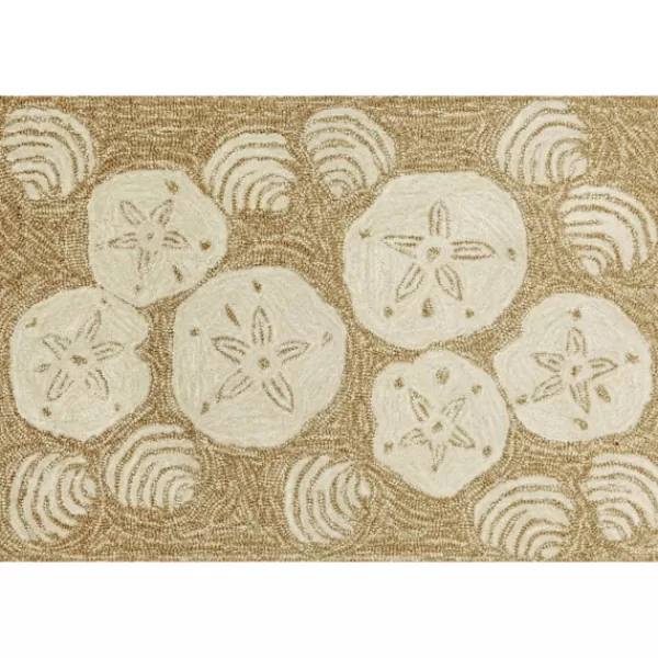 Outdoor Rugs-Kirkland's Home Natural Sand Dollar Outdoor Accent Rug Tan/Ivory