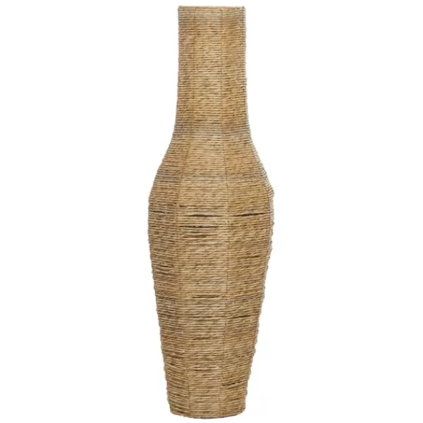 Vases-Kirkland's Home Natural Seagrass Tapered Coastal Vase, 43 In. Tan