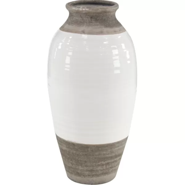 Vases-Kirkland's Home Natural Stone Two-Tone Coastal Vase Gray/White