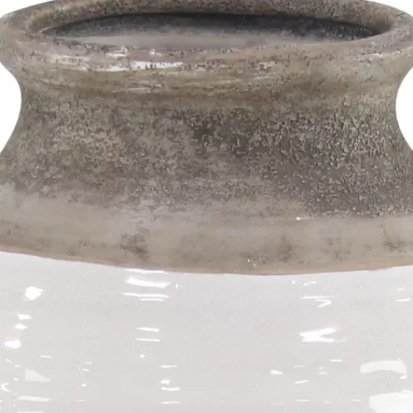 Vases-Kirkland's Home Natural Stone Two-Tone Coastal Vase Gray/White