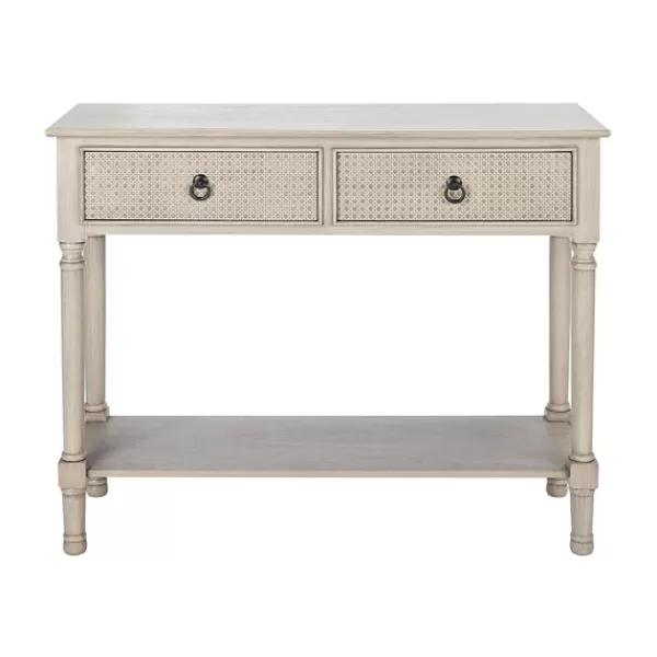 Console Tables-Kirkland's Home Natural Textured 2-Drawer Console Table Tan