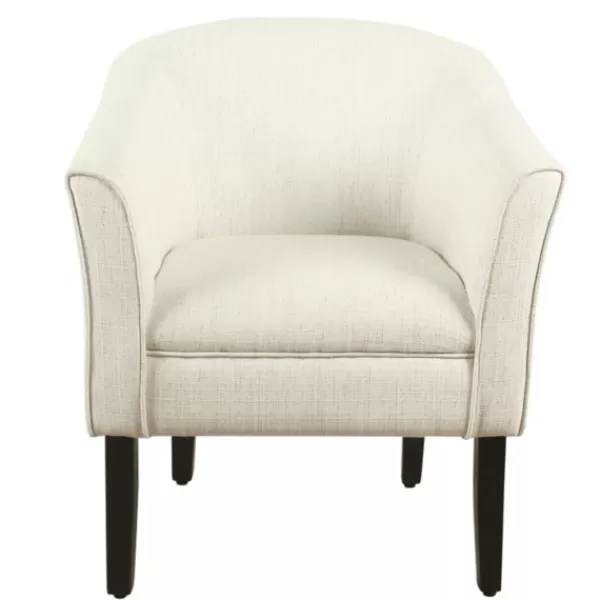 Accent Chairs-Kirkland's Home Natural Textured Barrel Accent Chair Ivory