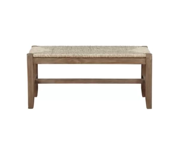 Benches & Ottomans-Kirkland's Home Natural Twisted Seagrass And Wood Bench Tan