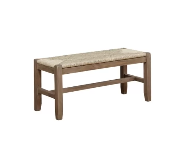 Benches & Ottomans-Kirkland's Home Natural Twisted Seagrass And Wood Bench Tan