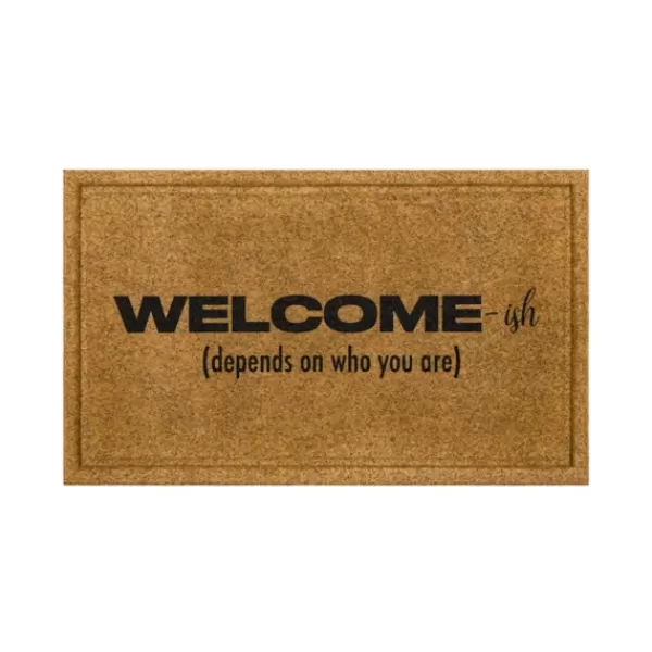 Doormats-Kirkland's Home Natural Welcome-Ish Doormat Tan/Black