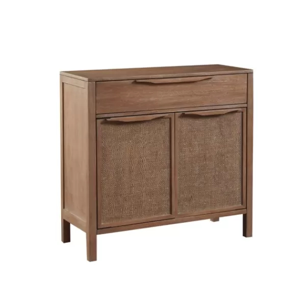 Cabinets & Sideboards-Kirkland's Home Natural Wood 2-Door Cane Webbing Chest Tan