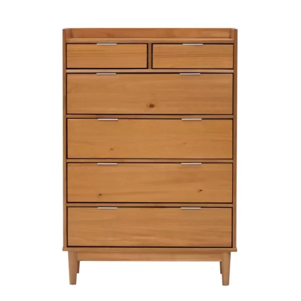 Dressers & Chests-Kirkland's Home Natural Wood 6-Drawer Simple Dresser Tan