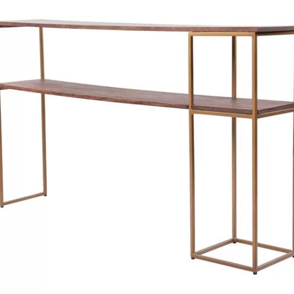 Console Tables-Kirkland's Home Natural Wood And Bronze Metal Console Table