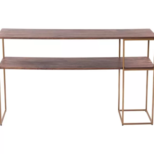 Console Tables-Kirkland's Home Natural Wood And Bronze Metal Console Table