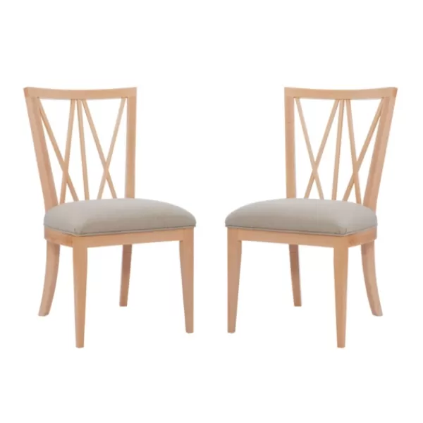 Dining Chairs-Kirkland's Home Natural Wood Architectural Dining Chairs, Set Of 2 Tan