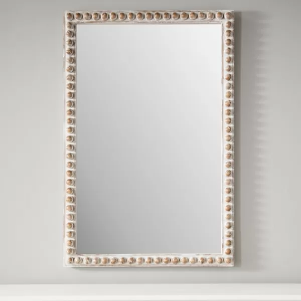 Decorative Mirrors-Kirkland's Home Natural Wood Beaded Frame Mirror