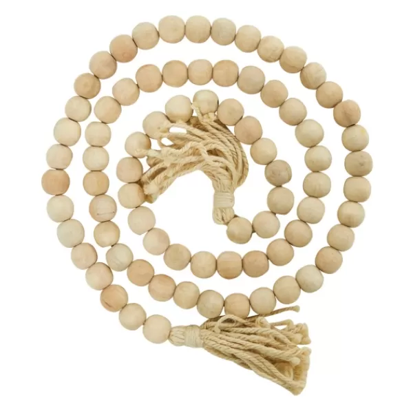 Decorative Accents-Kirkland's Home Natural Wood Beaded Tassel Garland Tan