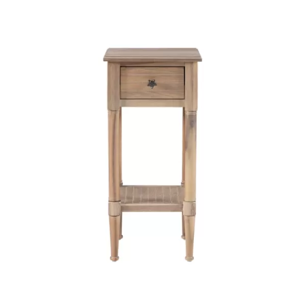 Accent & End Tables-Kirkland's Home Natural Wood Coastal Compact Accent Table Tan