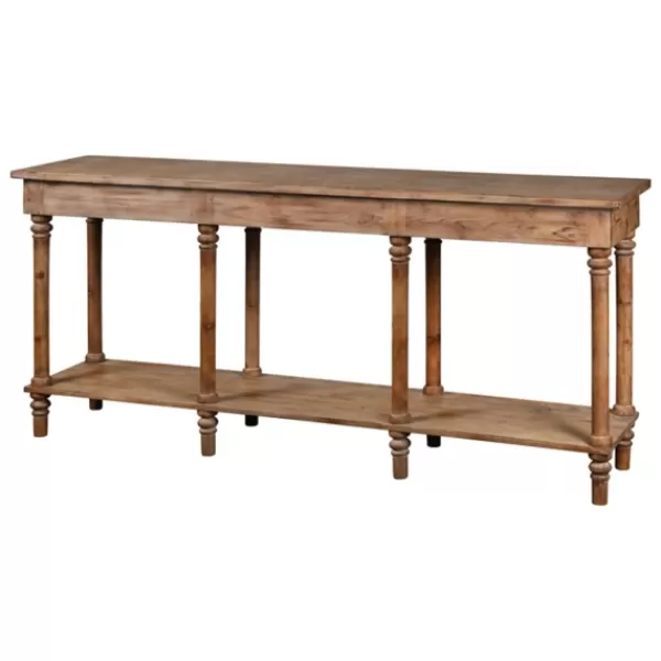 Console Tables-Kirkland's Home Natural Wood Console With Shelf Tan