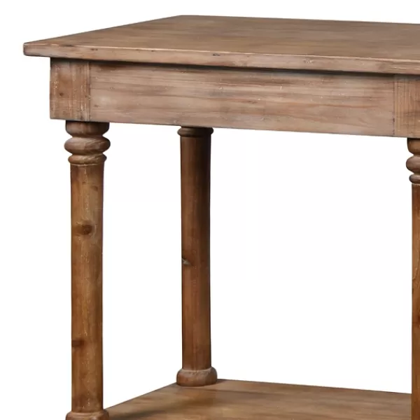 Console Tables-Kirkland's Home Natural Wood Console With Shelf Tan