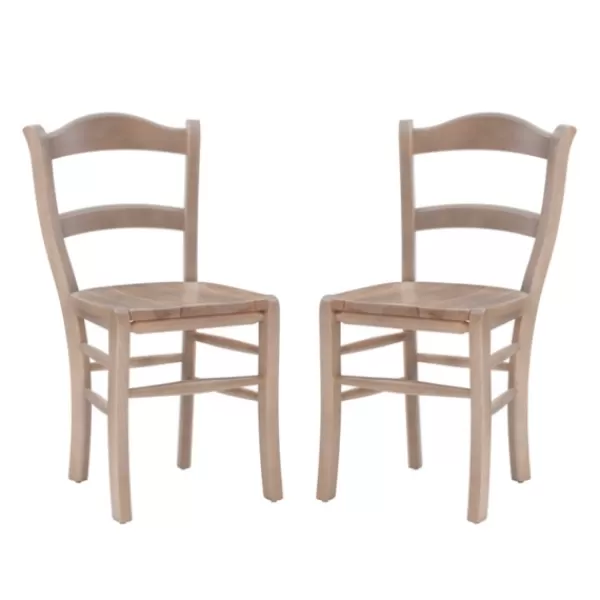 Dining Chairs-Kirkland's Home Natural Wood Farmhouse Dining Chairs, Set Of 2 Tan