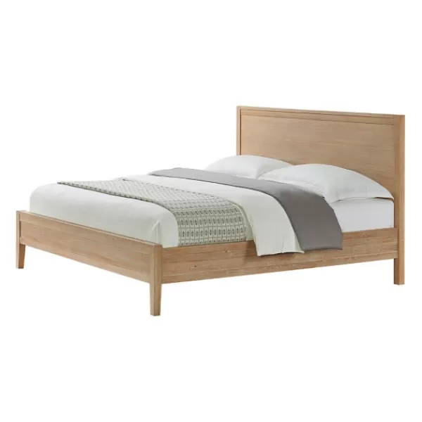 Beds & Headboards-Kirkland's Home Natural Wood Grain Panel King Bed Tan