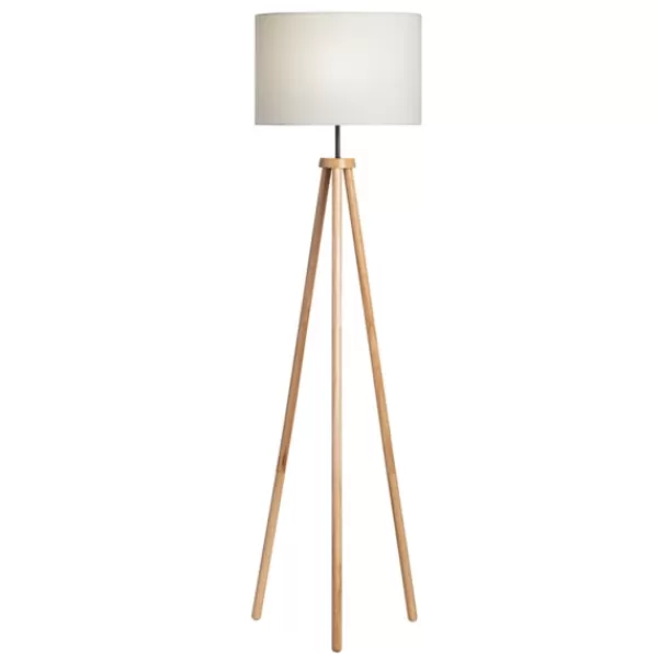 Floor Lamps-Kirkland's Home Natural Wood Modern Tripod Floor Lamp White