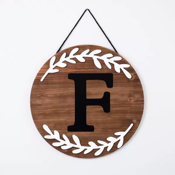 Monogram Wall Decor-Kirkland's Home Natural Wood Monogram F Wall Plaque