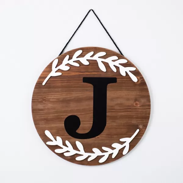 Monogram Wall Decor-Kirkland's Home Natural Wood Monogram J Wall Plaque