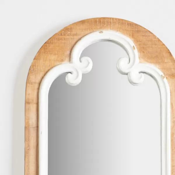 Decorative Mirrors-Kirkland's Home Natural Wood Oval Scrollwork Wall Mirror