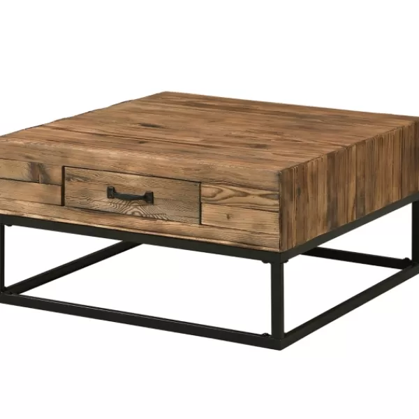 Coffee Tables-Kirkland's Home Natural Wood Plank Top Coffee Table Tan