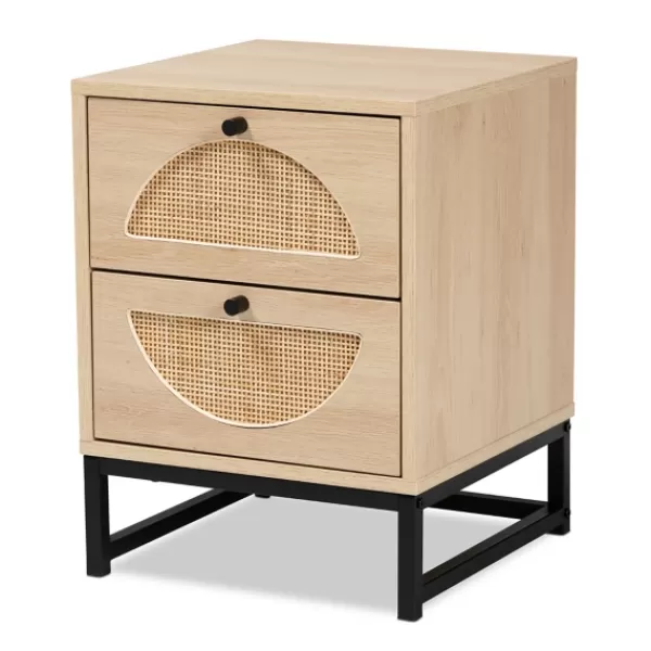 Nightstands-Kirkland's Home Natural Wood Rat Cut Out Nights D Tan