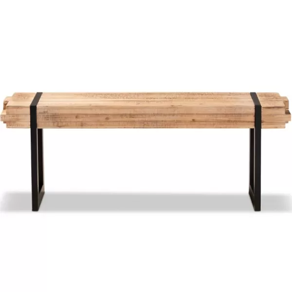 Benches & Ottomans-Kirkland's Home Natural Wood Stack Industrial Bench