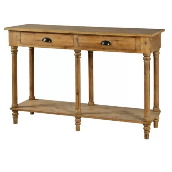 Console Tables-Kirkland's Home Natural Wooden 2-Drawer Console Table