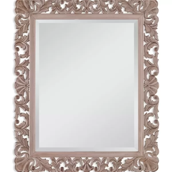 Decorative Mirrors-Kirkland's Home Natural Wooden Beveled Wall Mirror