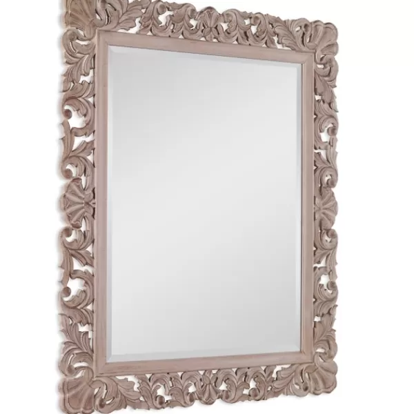 Decorative Mirrors-Kirkland's Home Natural Wooden Beveled Wall Mirror