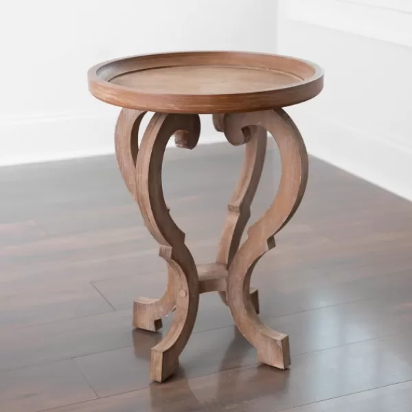 Accent & End Tables-Kirkland's Home Natural Wooden Parker Accent Table Brown