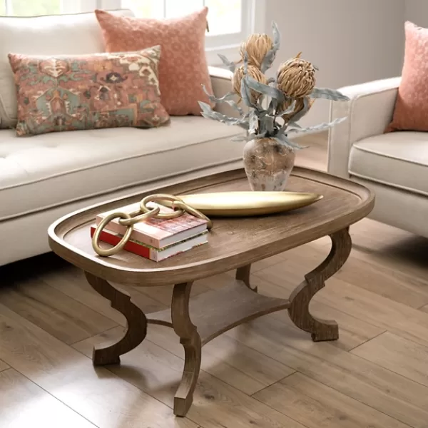 Coffee Tables-Kirkland's Home Natural Wooden Parker Coffee Table Brown