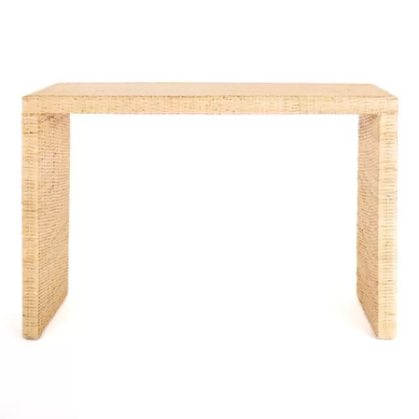 Console Tables-Kirkland's Home Natural Woven Rat Console Table Tan