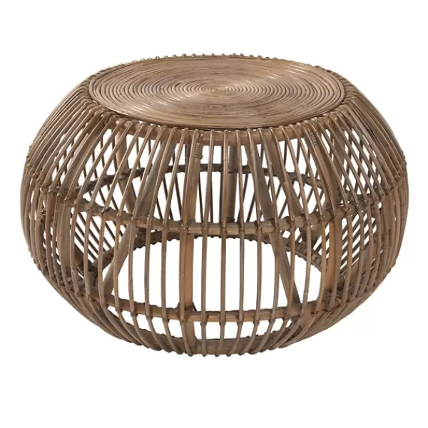 Coffee Tables-Kirkland's Home Natural Woven Rat Round Coffee Table Tan