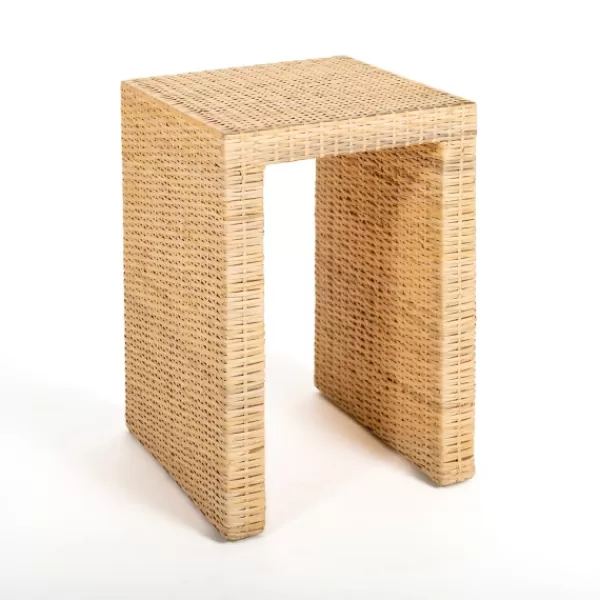 Accent & End Tables-Kirkland's Home Natural Woven Rat Side Table Tan