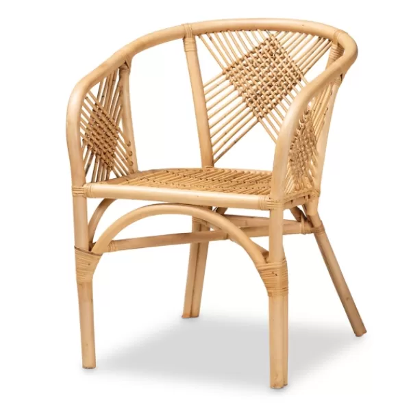 Dining Chairs-Kirkland's Home Natural Woven Rat X-Back Dining Chair Tan