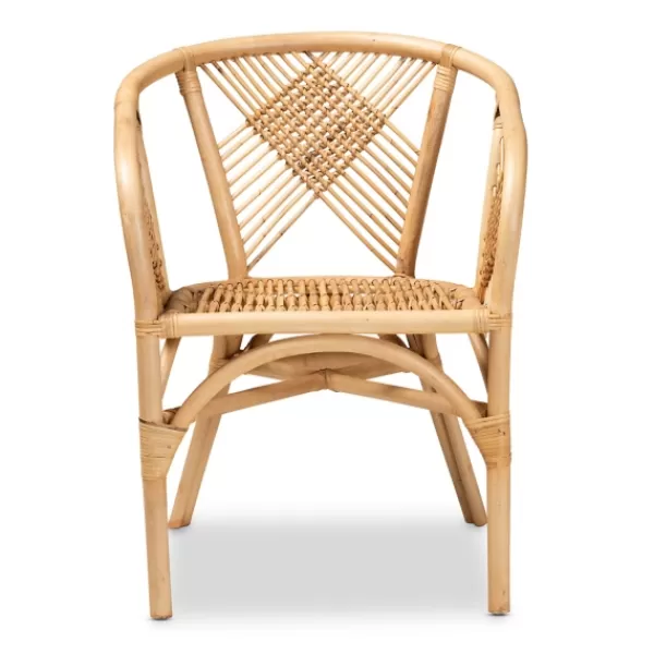 Dining Chairs-Kirkland's Home Natural Woven Rat X-Back Dining Chair Tan