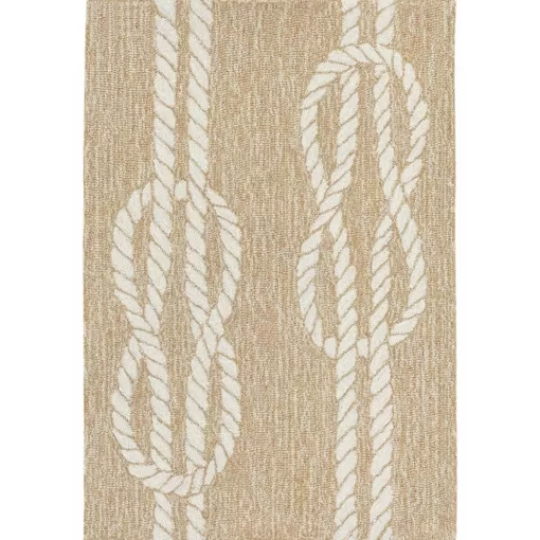 Outdoor Rugs-Kirkland's Home Nautical Rope Indoor/Outdoor Area Rug, 2X3 Tan