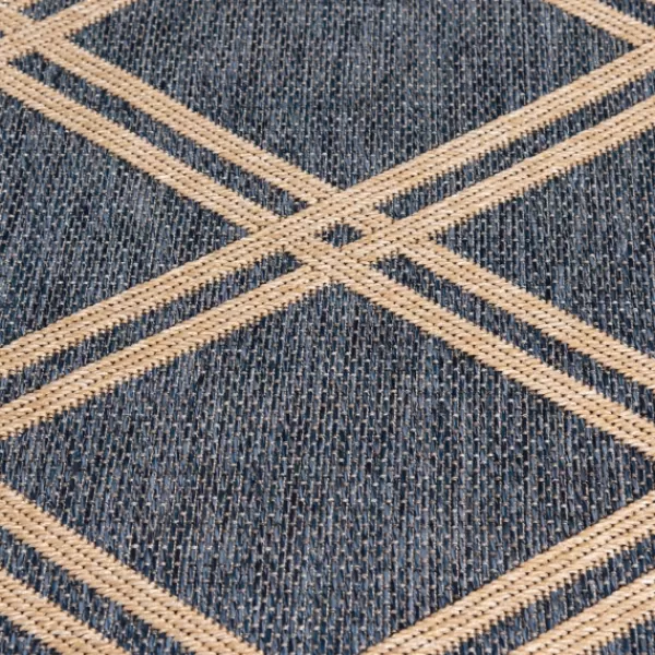 Outdoor Rugs-Kirkland's Home Navy Adelaide Trellis Outdoor Area Rug, 7X9 Blue