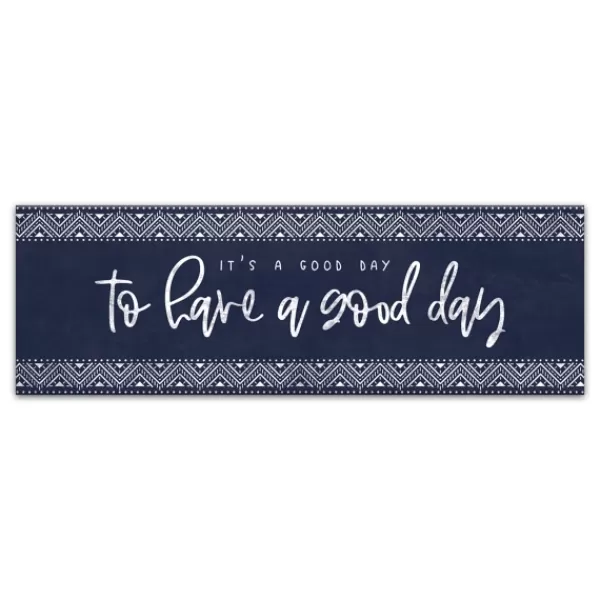 Wall Quotes & Signs-Kirkland's Home Navy And White Good Day Canvas Art Print Blue/White